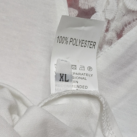 Junior'women's Xl Front and back Lace trim Vneck T,shirt - Picture 3 of 3